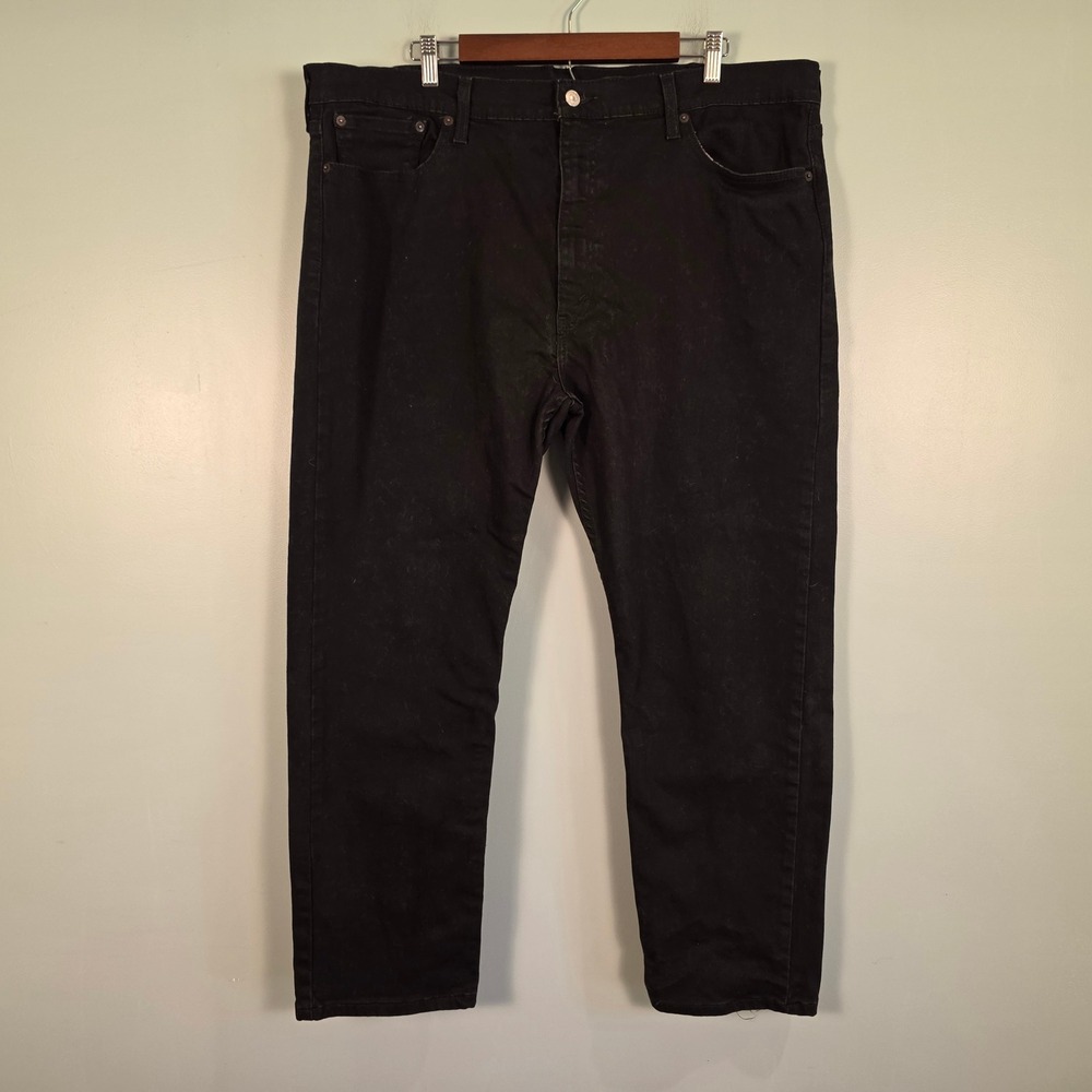 Levis 502 Taper Fit Jeans Mens 42x30 Black Denim Pants A69250-4996